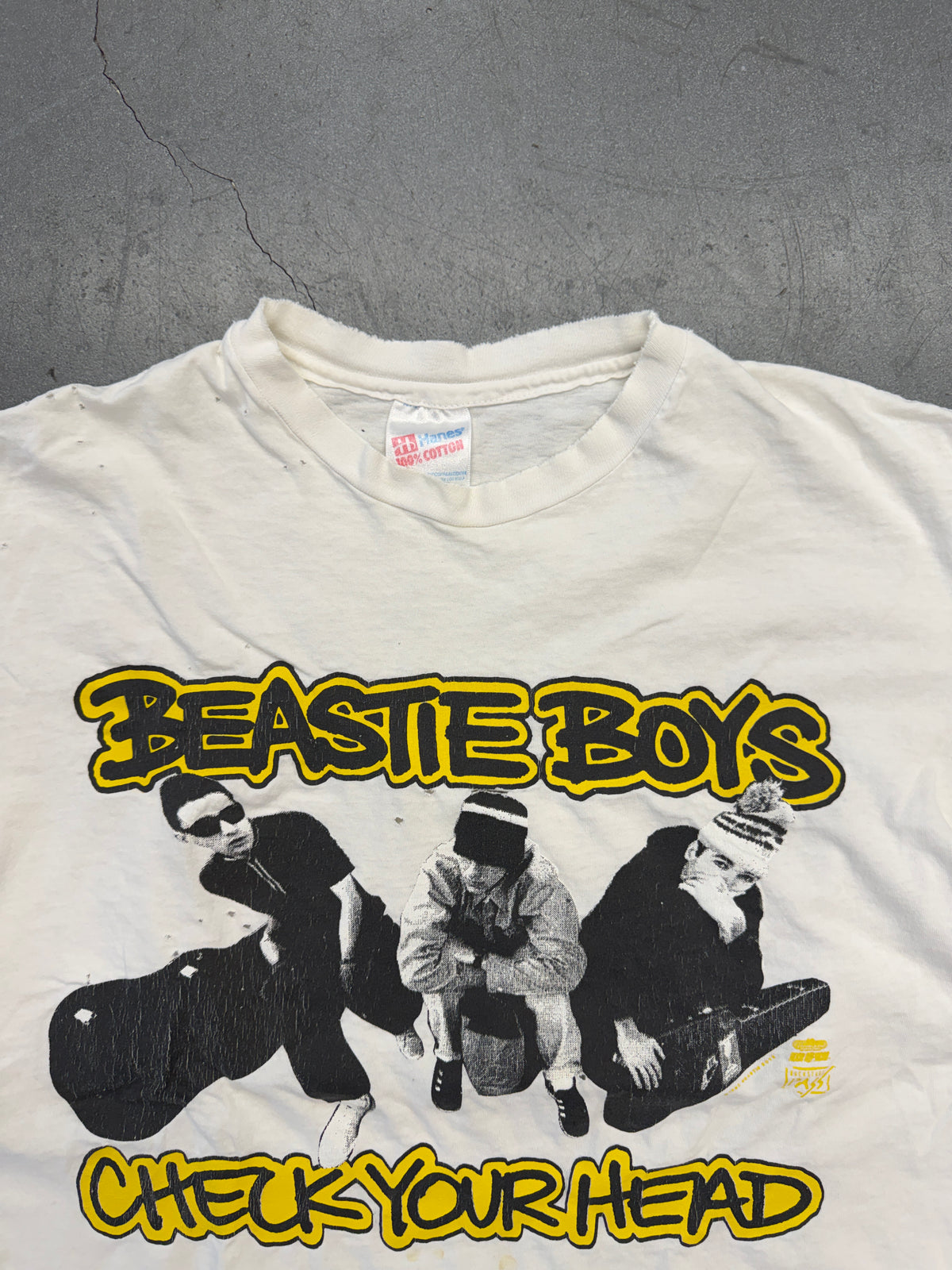1992 BEASTIE BOYS CHECK YOUR HEAD DISTRESSED TEE (HANES TAG)