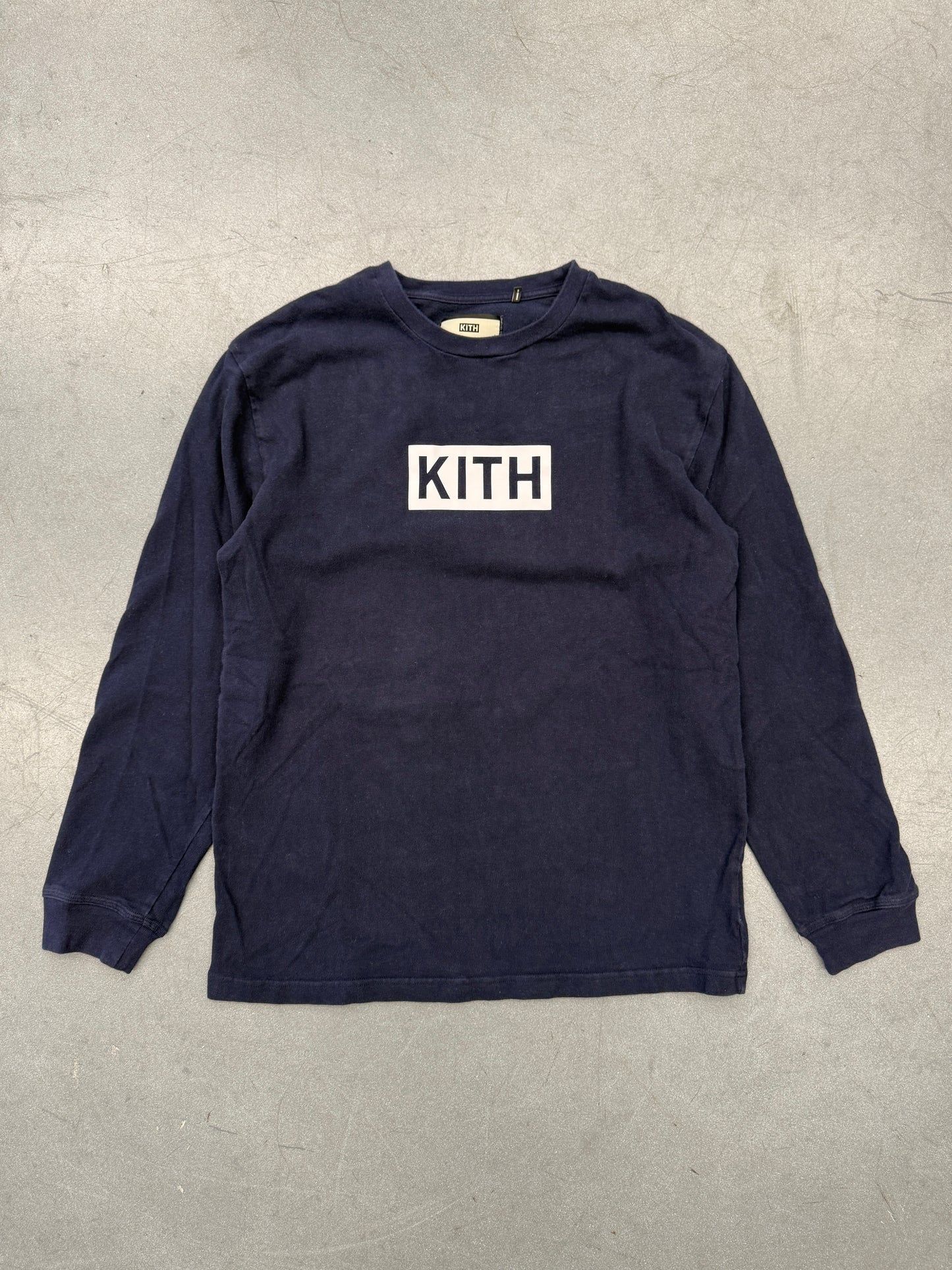 KITH CLASSICS BOX LOGO LS TEE - NAVY