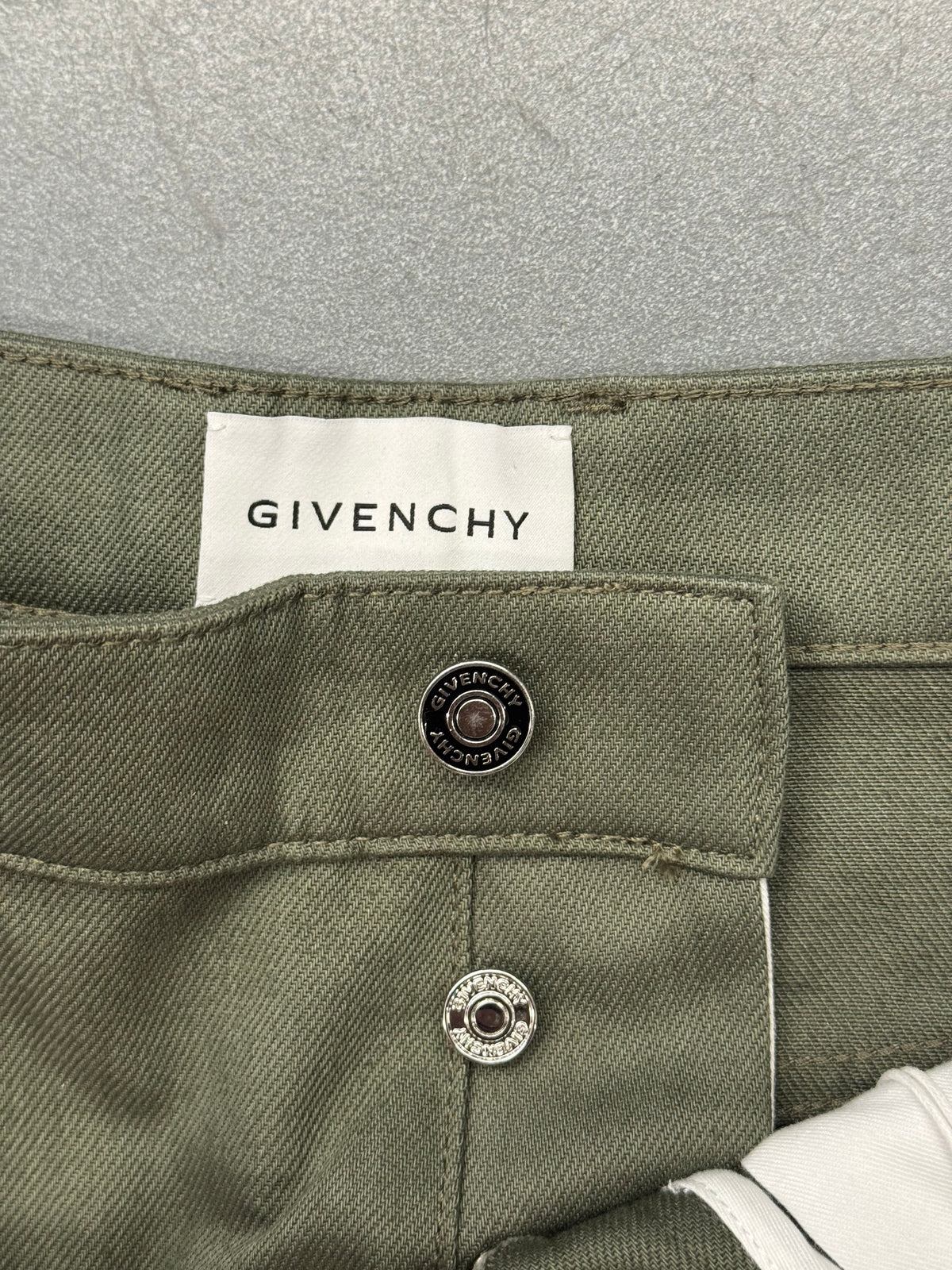 SS26 GIVENCHY SEAM OVERDYED JEANS - SALVIA