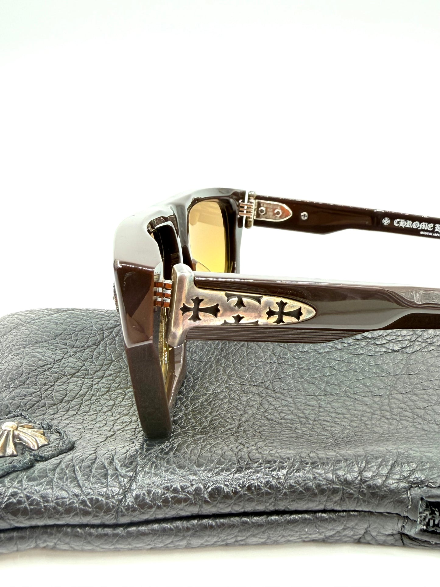 CHROME HEARTS CHARISMADICK SUNGLASSES - BROWN/SILVER (W/ SILVER PLUS CASE)