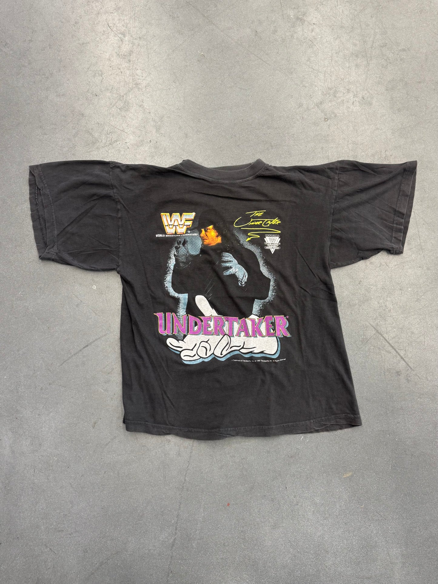 1992 THE UNDERTAKER WWF TEE (FADED TAG)