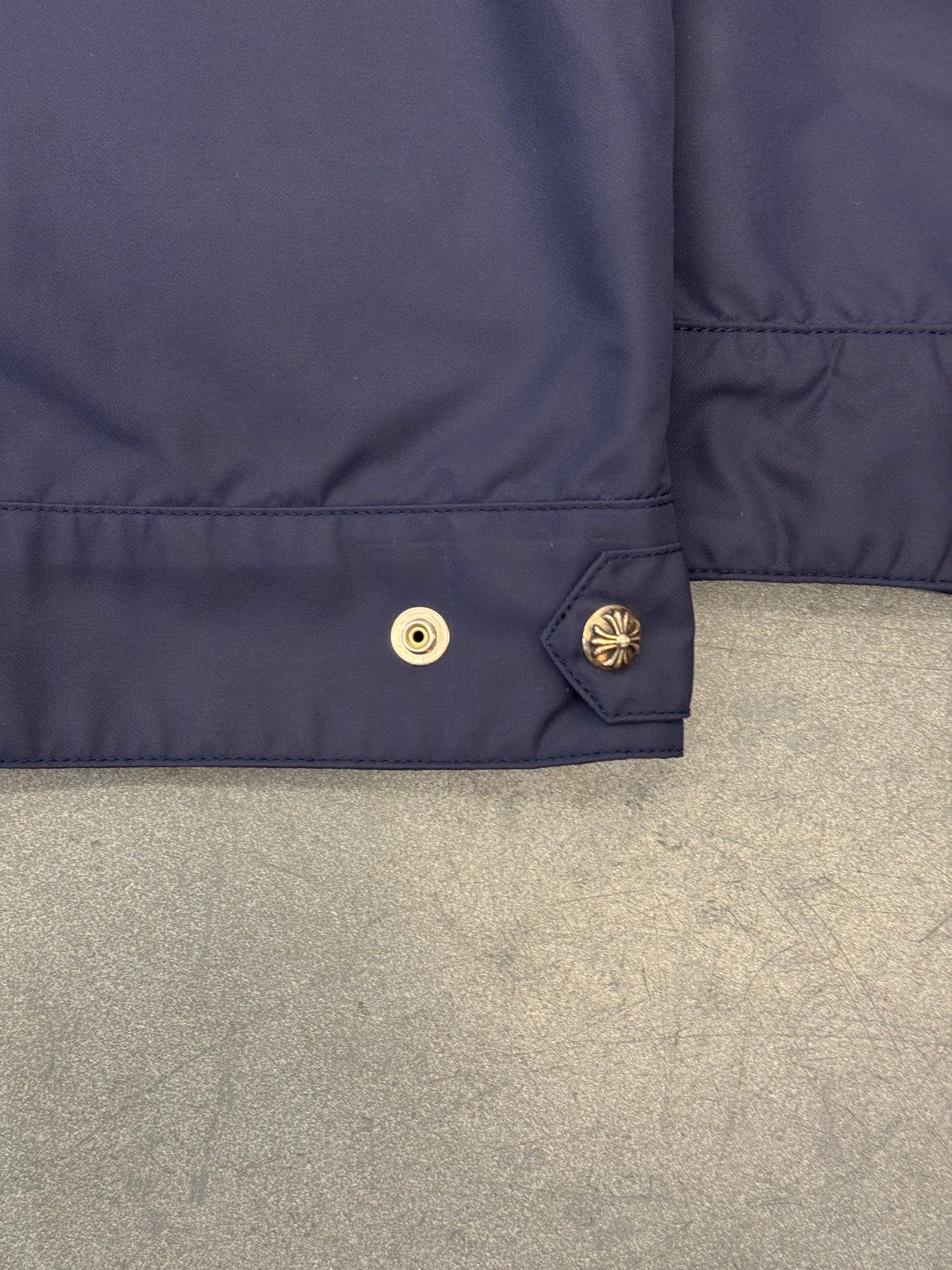 CHROME HEARTS NYLON CROP WOMENS JACKET EXTRA PATCH - NAVY/YELLOW