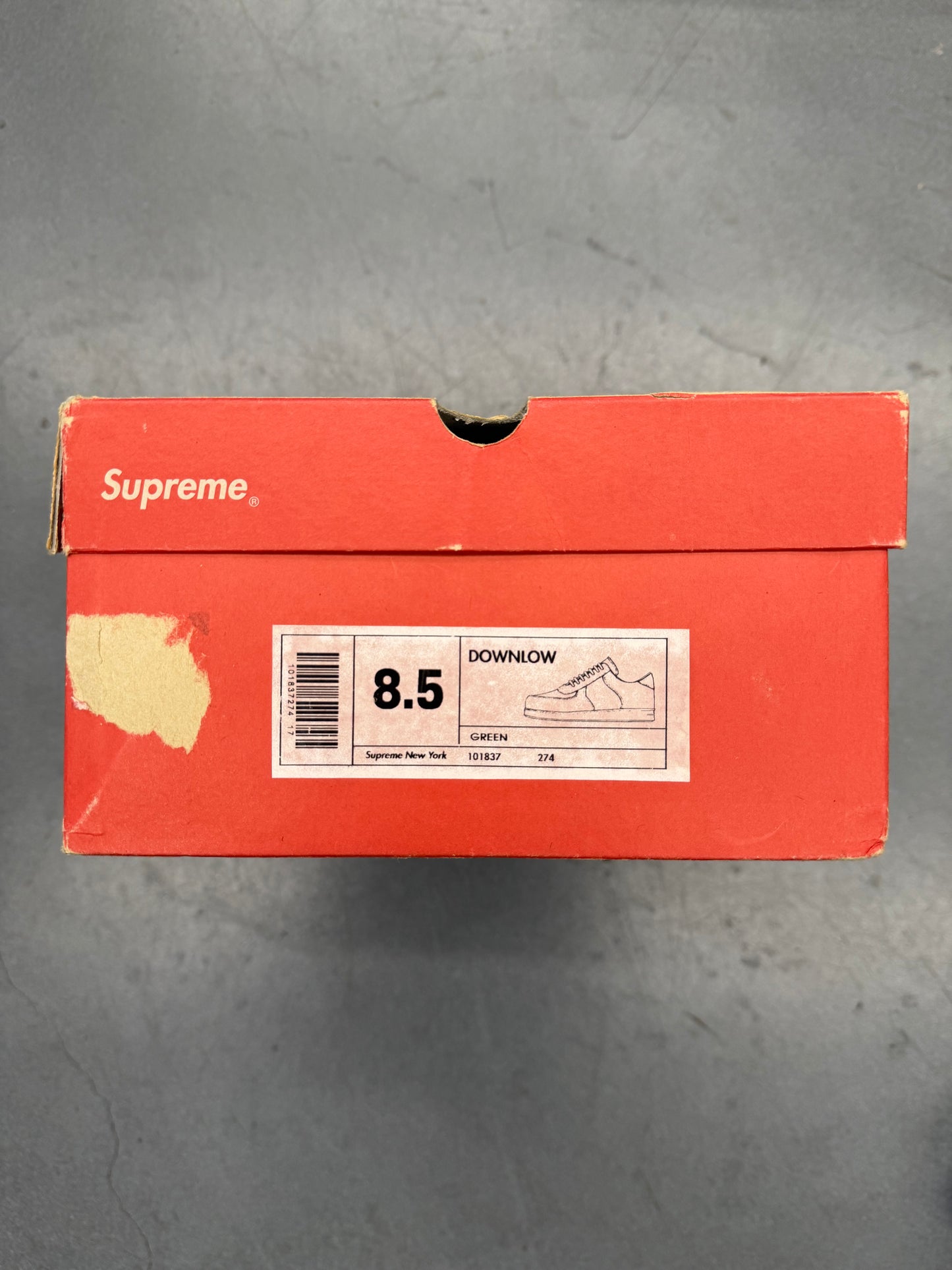 2001 SIZE 8.5 SUPREME DOWNLOW - GREEN (PRE-OWNED WITH BOX)