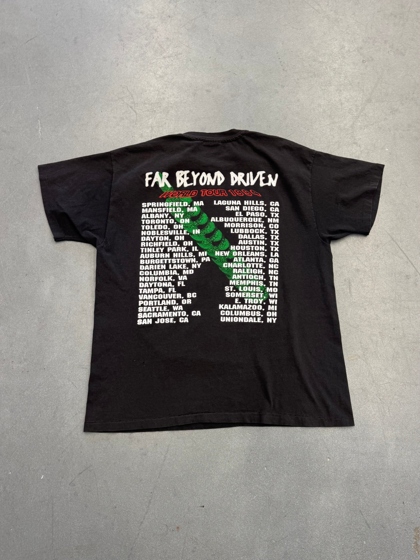 1994 PANTERA FAR BEYOND DRIVEN WORLD TOUR TEE (HANES HEAVYWEIGHT TAG)