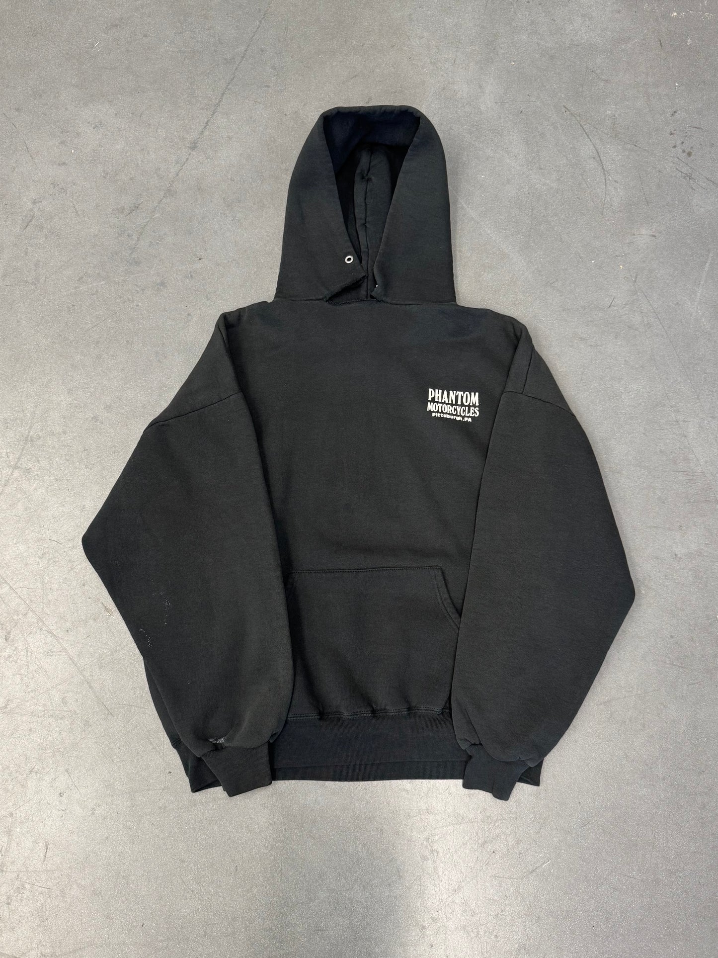 90S PHANTOM MOTORCYCLES PITTSBURGH, PA PULLOVER HOODIE (JERZEES TAG)