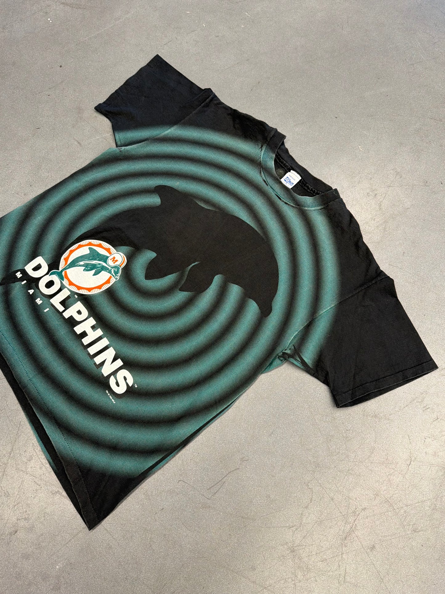 1993 MIAMI DOLPHINS SHADOW AOP TEE (SALEM SPORTSWEAR TAG)