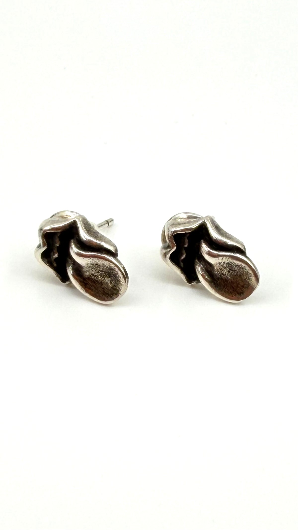 CHROME HEARTS SILVER ROLLING STONES TONGUE EARRINGS (SET OF 2)