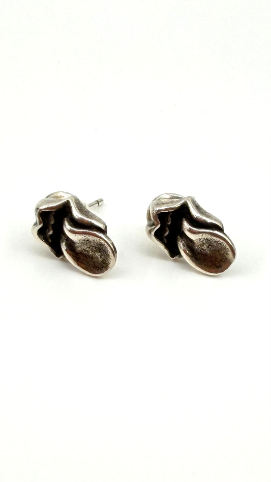 CHROME HEARTS SILVER ROLLING STONES TONGUE EARRINGS (SET OF 2)