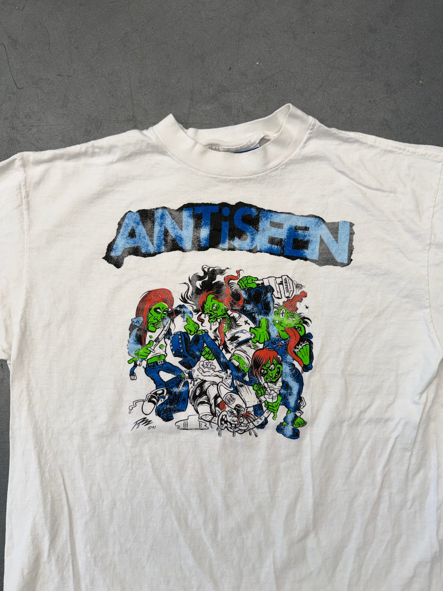 90'S ANTISEEN RAVE FUCK THAT WEAK SHIT BAND TEE (ALL SPORT TAG)
