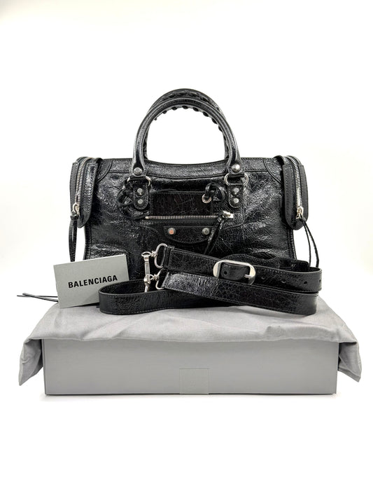 BALENCIAGA LE CITY SMALL LEATHER SHOULDER BAG