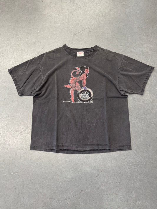 90'S COOP DEVIL GIRL TIRE TEE (POSTER POP PRODUCTIONS TAG)
