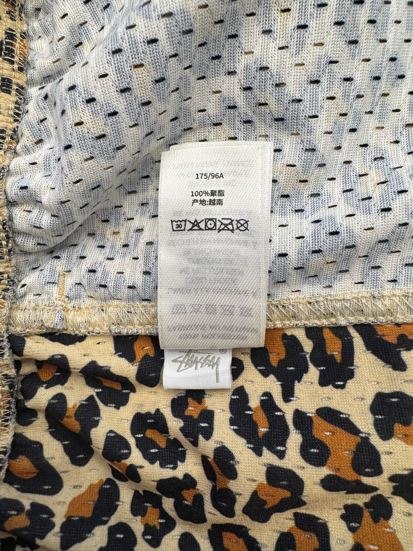 STUSSY LEOPARD PRINT MESH SHORTS