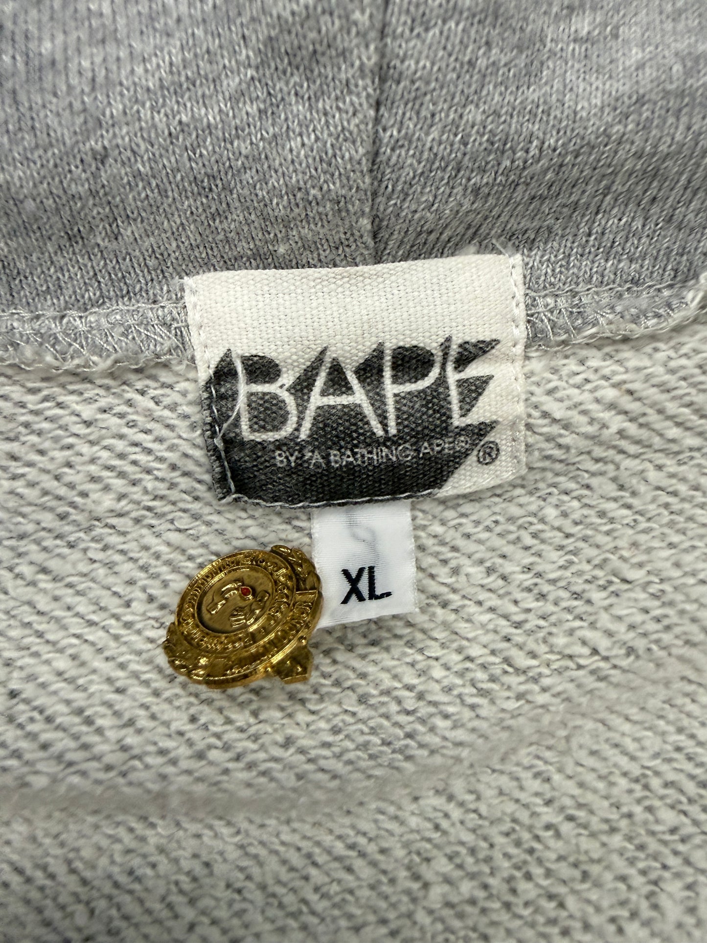 Y2K VINTAGE A BATHING APE BAPE FULL ZIP UP TIGER GREY HOODIE
