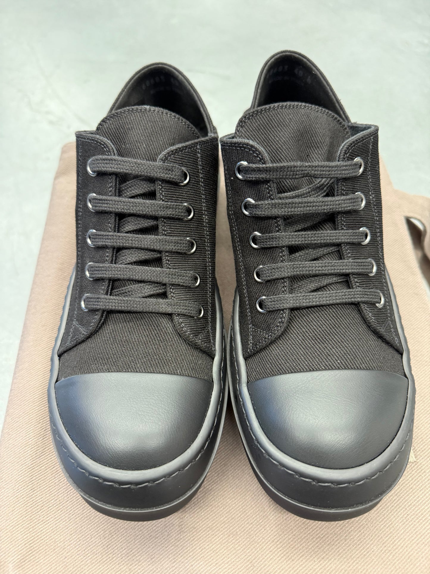 RICK OWENS DRKSHDW CANVAS SLIP ON SNEAKERS (WOMENS)