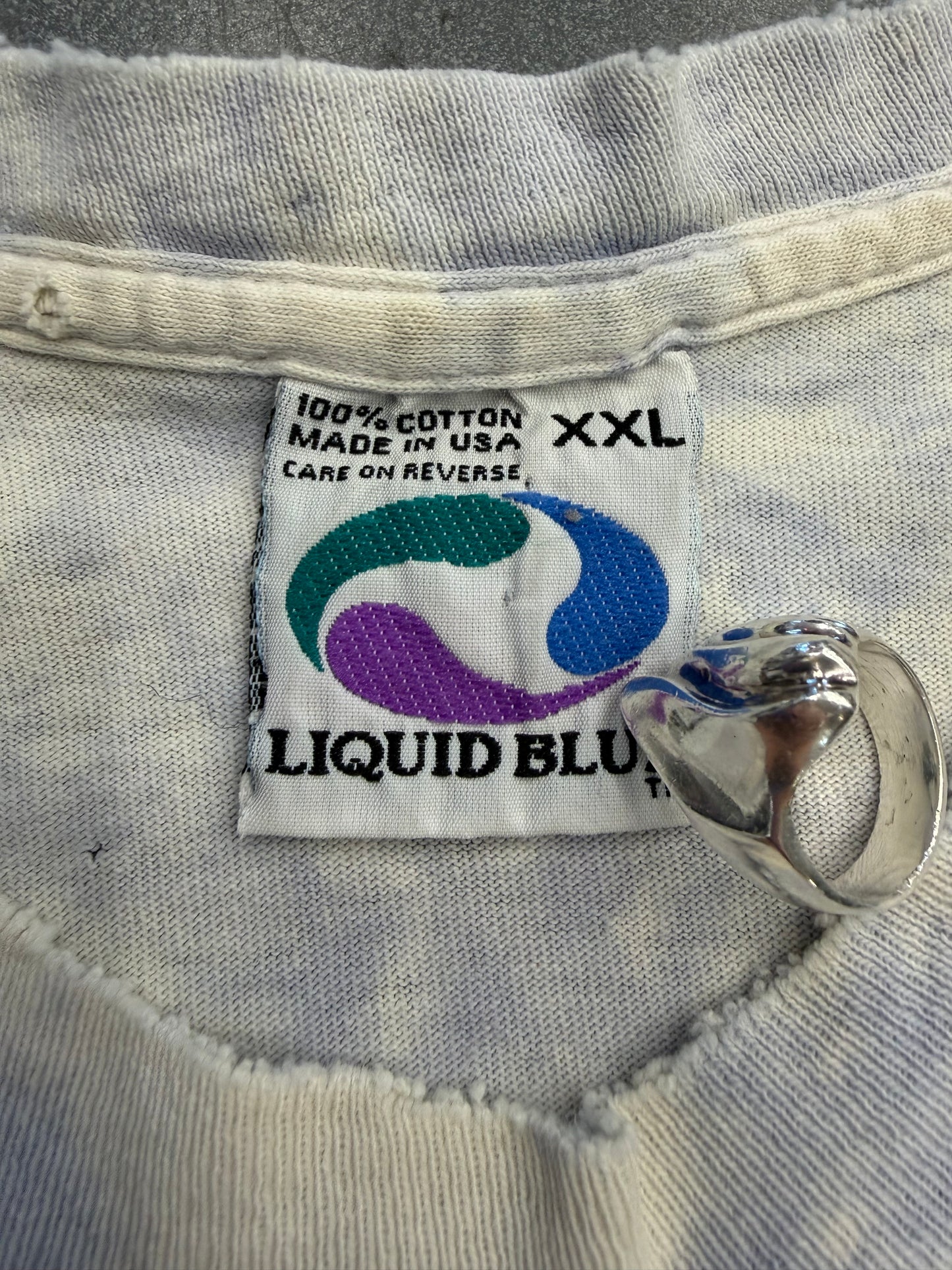 1993 GRATEFUL DEAD PIRATE SHIP CROPPED AOP TEE (LIQUID BLUE TAG)