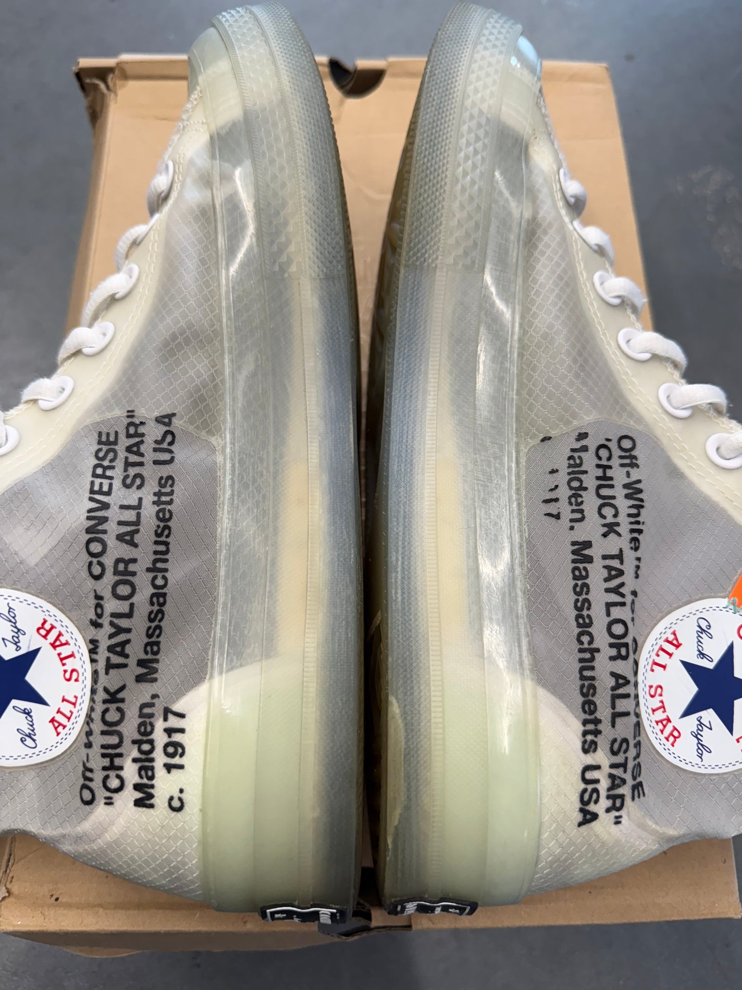 2018 SIZE 8.5 CONVERSE CHUCK 70 OFF-WHITE THE TEN (PRE-OWNED + OG ALL)