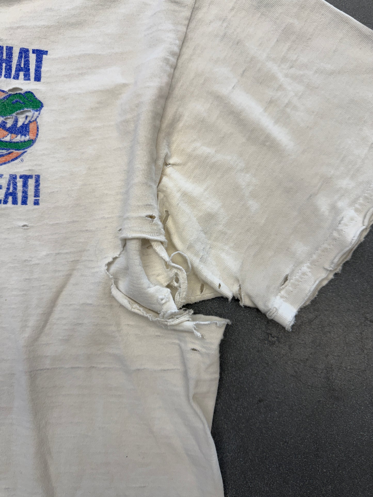90'S FLORIDA GATORS "LOVE THAT NOLE MEAT!" TEE (HANES TAG)