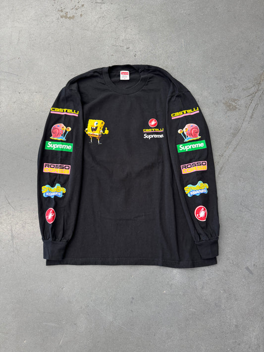 SS25 SUPREME SPONGEBOB/CASTELLI RACING LS TEE - BLACK