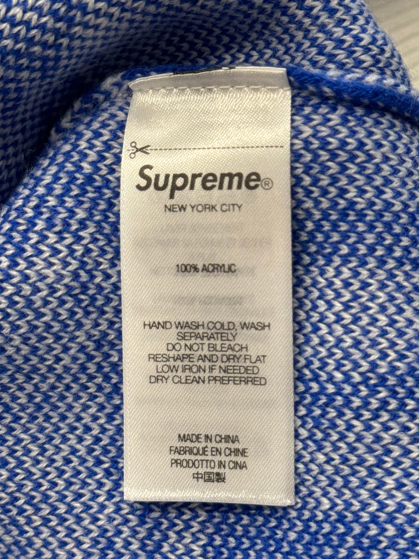SS25 SUPREME MONEY SWEATER - WHITE/BLUE
