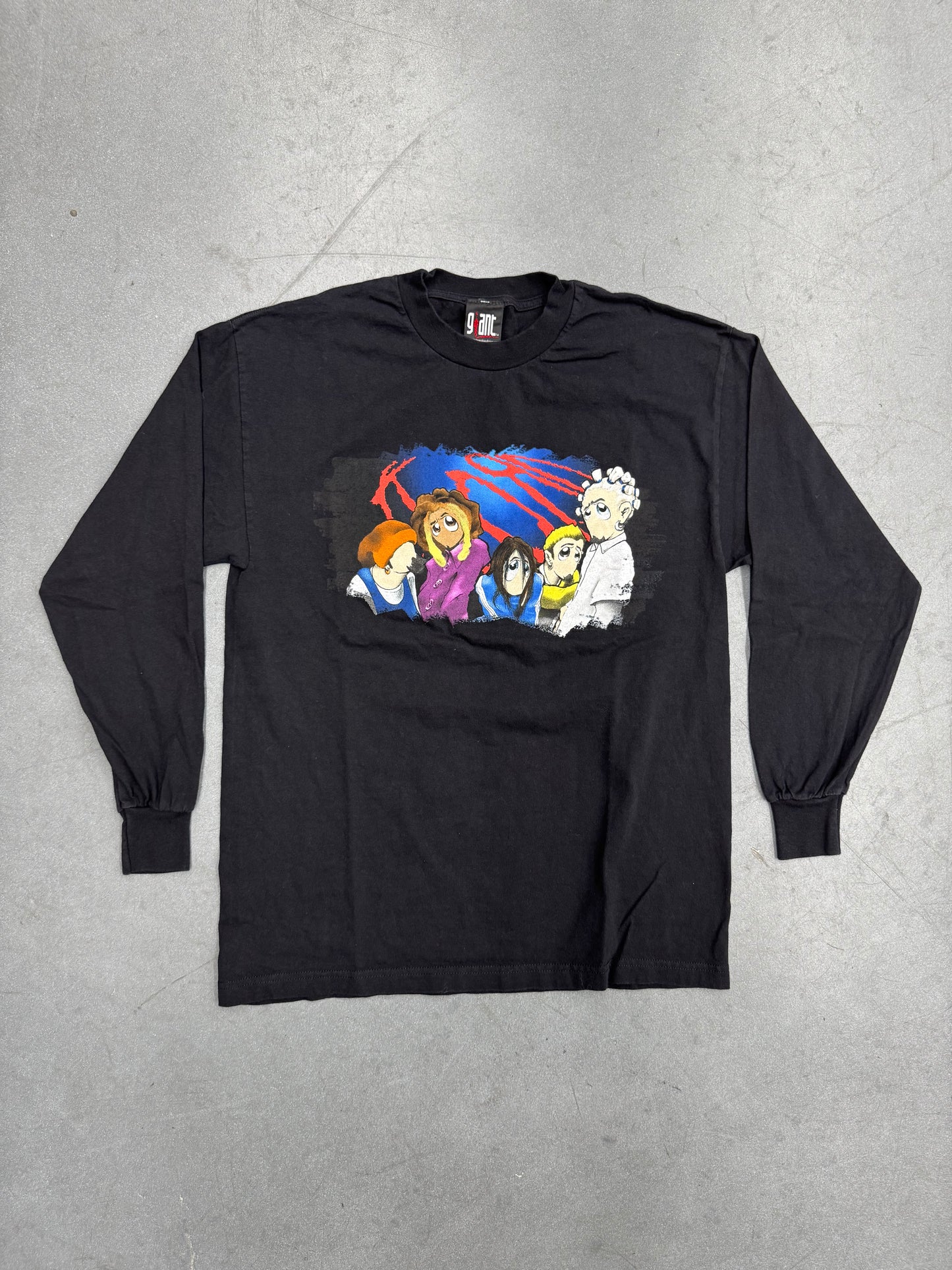 1998 KORN ANIME CARTOON LS BAND TEE (GIANT TAG)