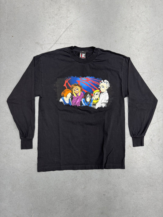 1998 KORN ANIME CARTOON LS BAND TEE (GIANT TAG)