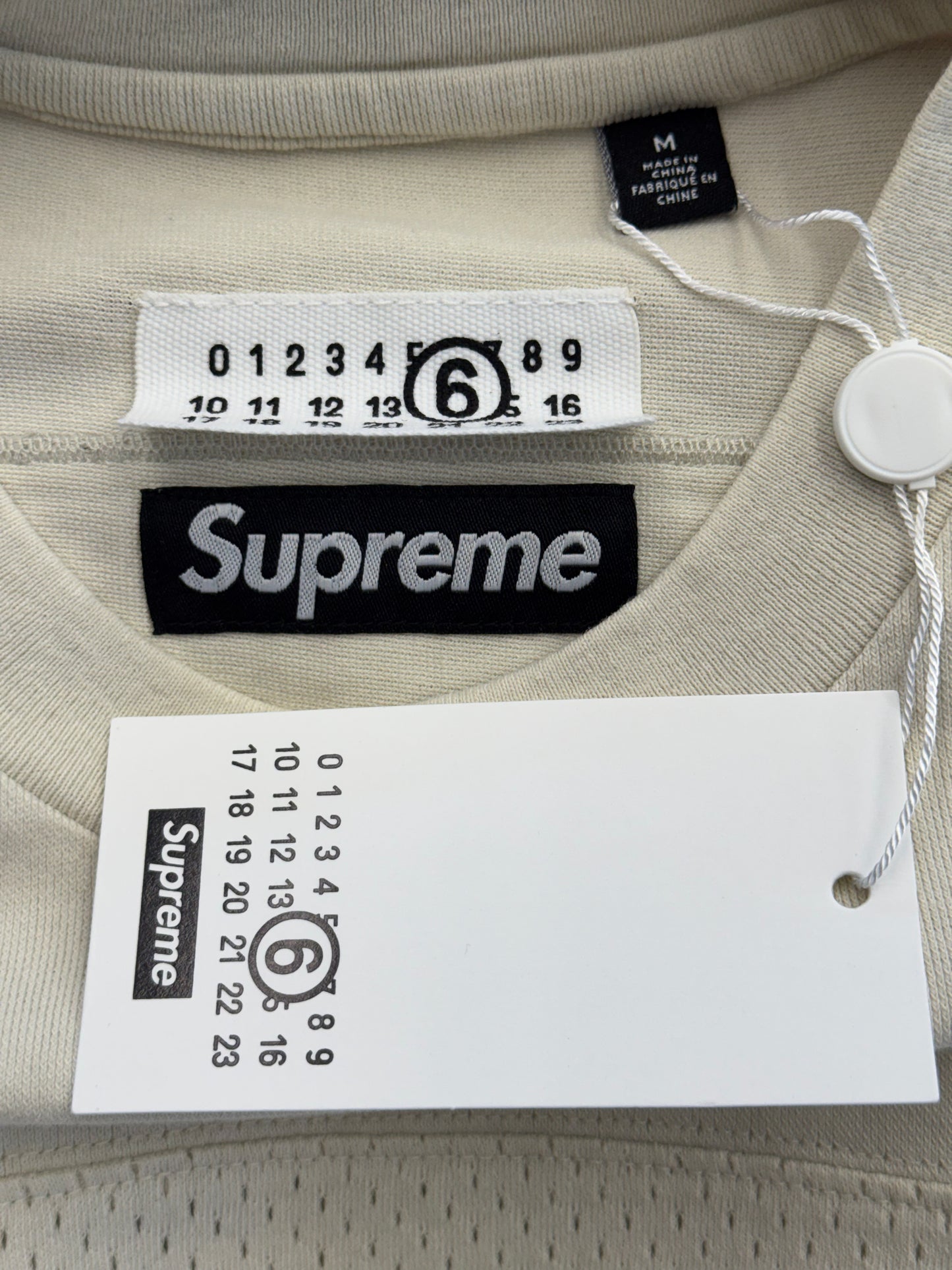 SS26 SUPREME MM6 MAISON MARGIELA COTTON FOOTBALL JERSEY - WHITE