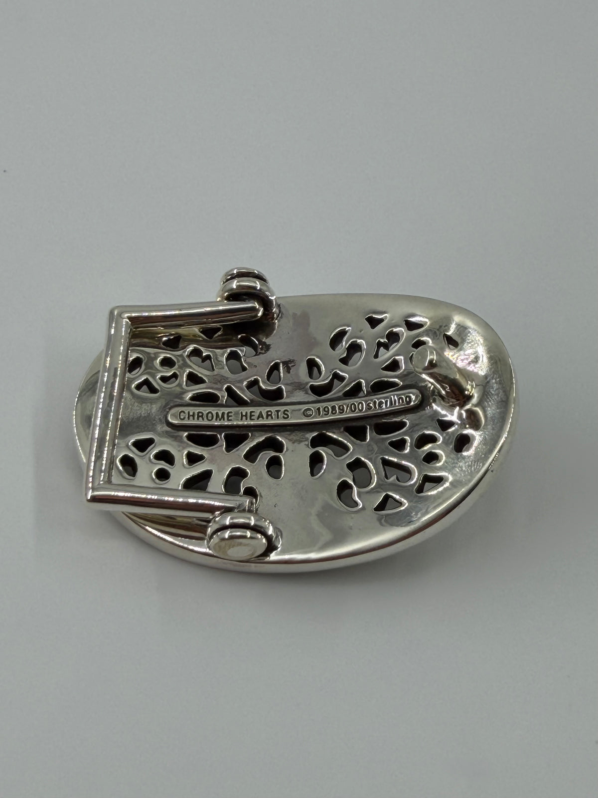 CHROME HEARTS 1" SMALL SILVER OVAL BUCKLE