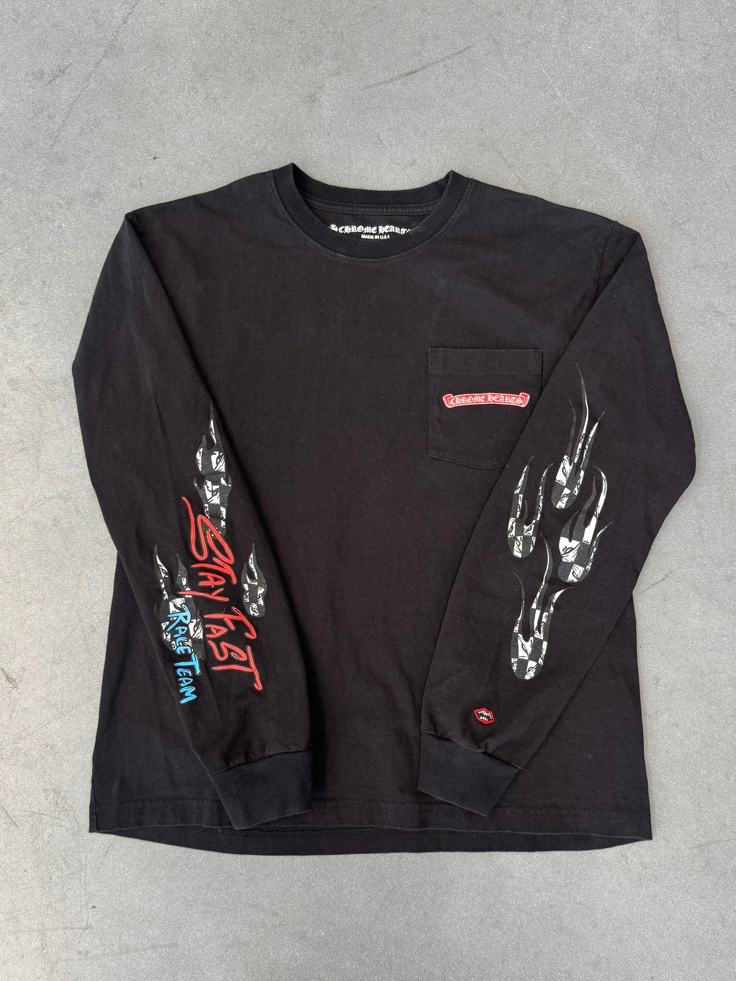 CHROME HEARTS X MATTY BOY "STAY FAST" RACE TEAM LS TEE - BLACK