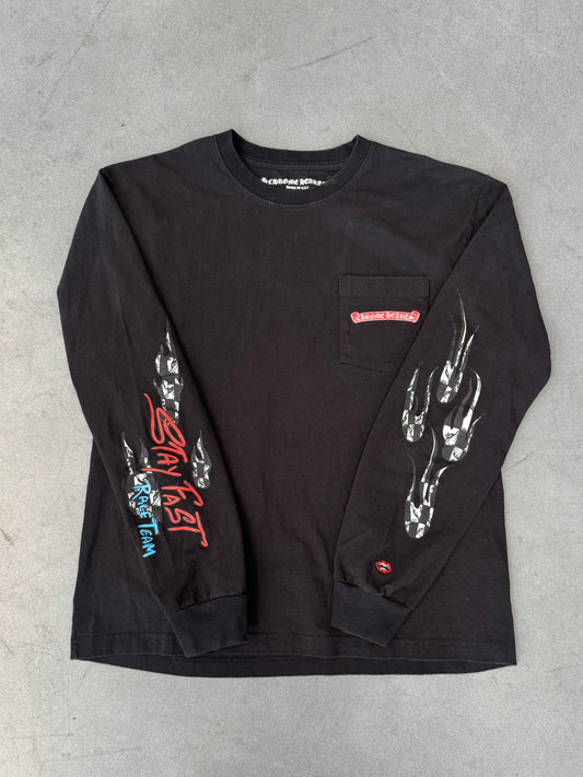 CHROME HEARTS X MATTY BOY "STAY FAST" RACE TEAM LS TEE - BLACK