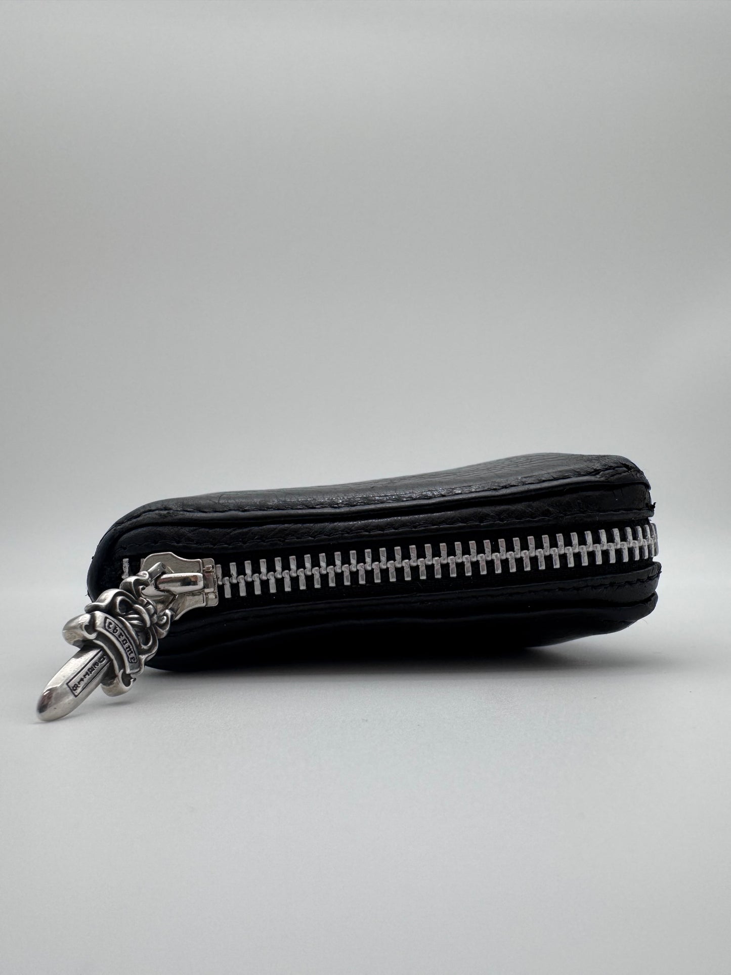 CHROME HEARTS FLEUR PATCH LEATHER LONG WALLET