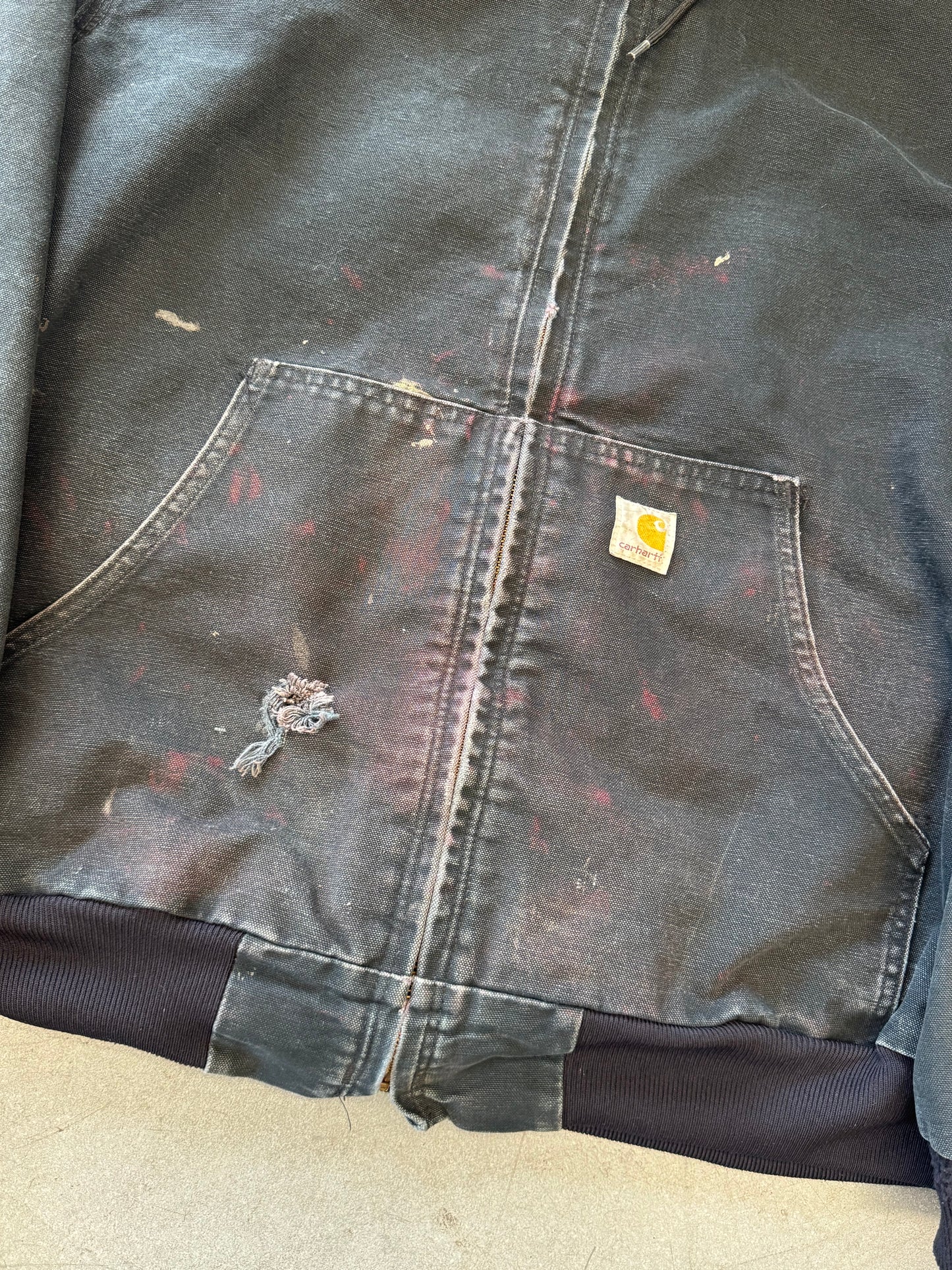 2000'S CARHARTT MESH-LINED CANVAS ZIP-UP WORK JACKET (J131BLK)