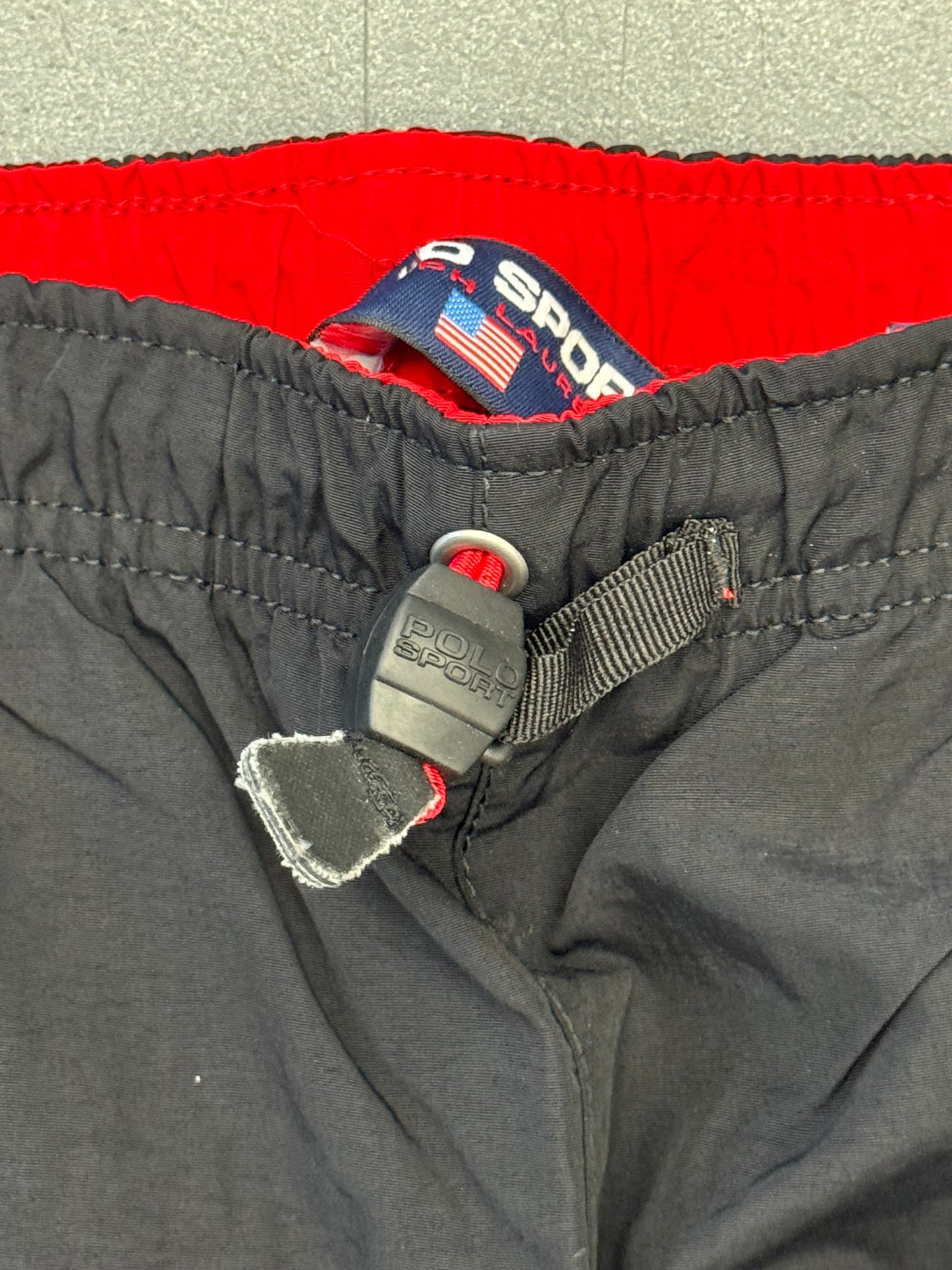 VINTAGE RALPH LAUREN POLO SPORT TRACK PANTS - BLACK