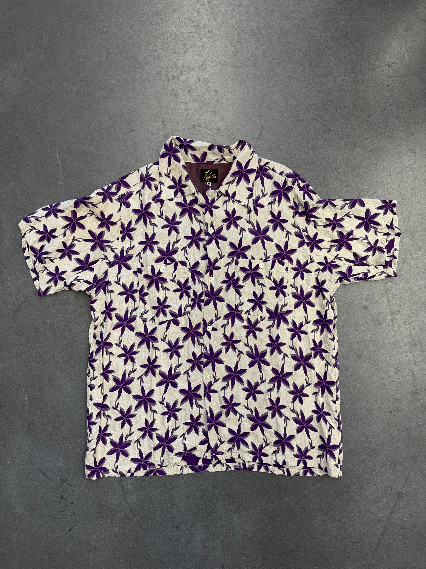 NEEDLES JACQUARD ONE UP VACATION SILK SHIRT