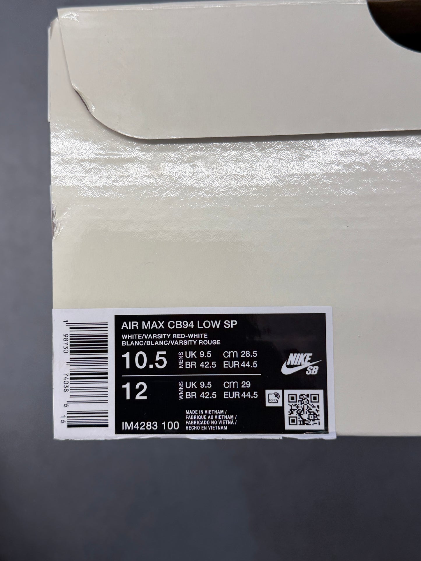 SS26 SUPREME NIKE SB AIR MAX 2 CB '94 LOW - SUPREME WHITE GUM (W/BOX)