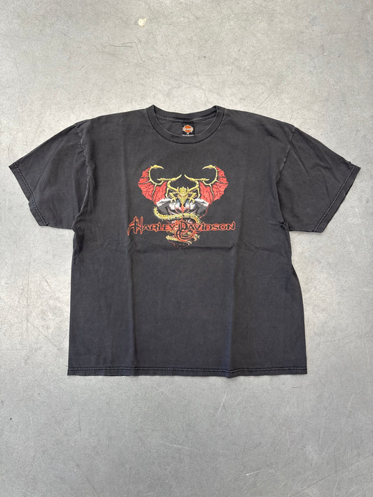 Y2K VINTAGE HARLEY-DAVIDSON DRAGON BARNETT EL PASO, TEXAS FADED TEE