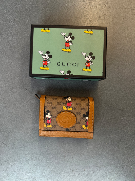 2022 GUCCI X DISNEY WALLET MINI GG-SUPREM MICKEY MOUSE BEIGE (NEW WITH BOX) (TANIA)