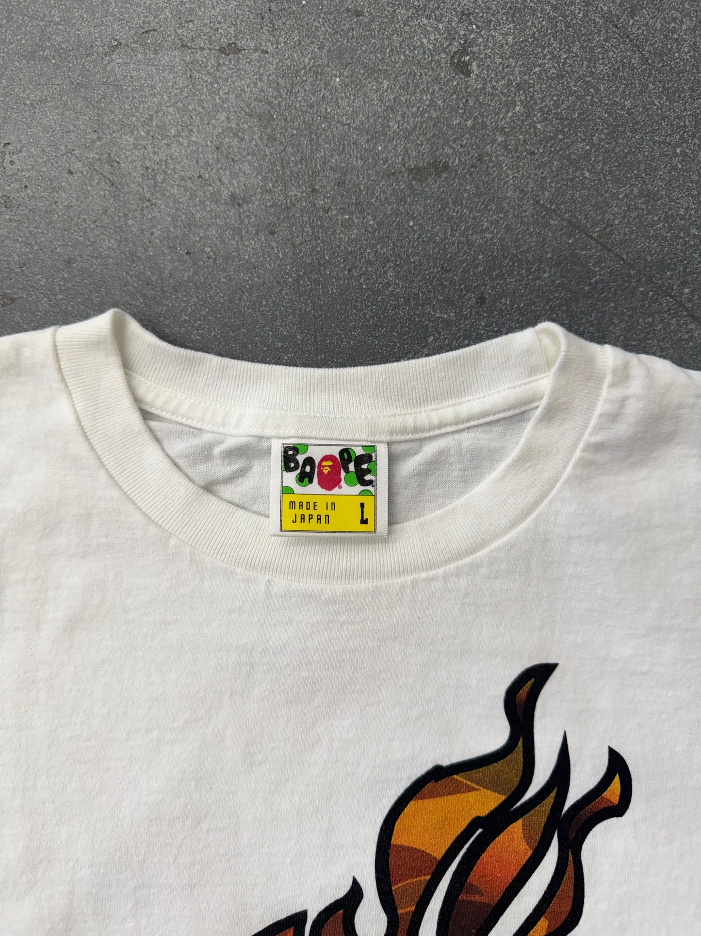 BAPE A BATHING APE X UNKNWN MIAMI HEAT FLAMING APE HEAD LEBRON JAMES #6 TEE