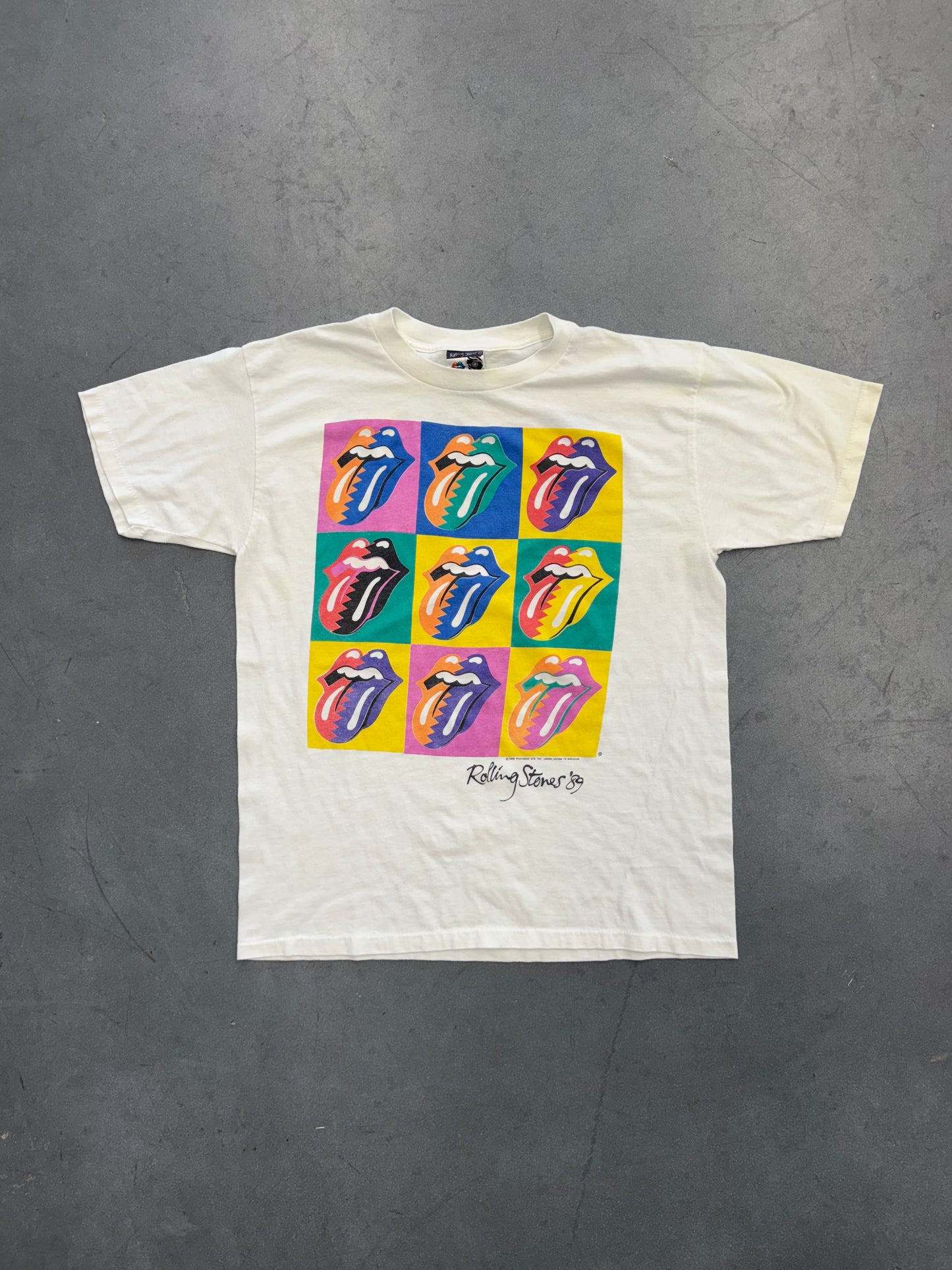 1989 ROLLING STONES THE NORTH AMERICAN TOUR POP ART TEE (ROCKWEAR BY BROCKUM TAG)