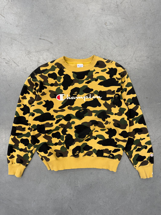 FW17 A BATHING APE BAPE CHAMPION 1ST CAMO CREWNECK