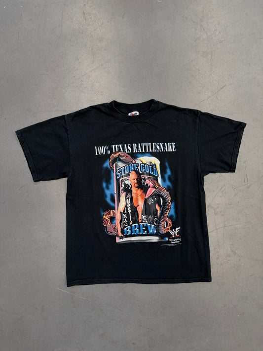 2000 WWF STONE COLD BREW 100% TEXAS RATTLESNAKE TEE (TNT TAG)
