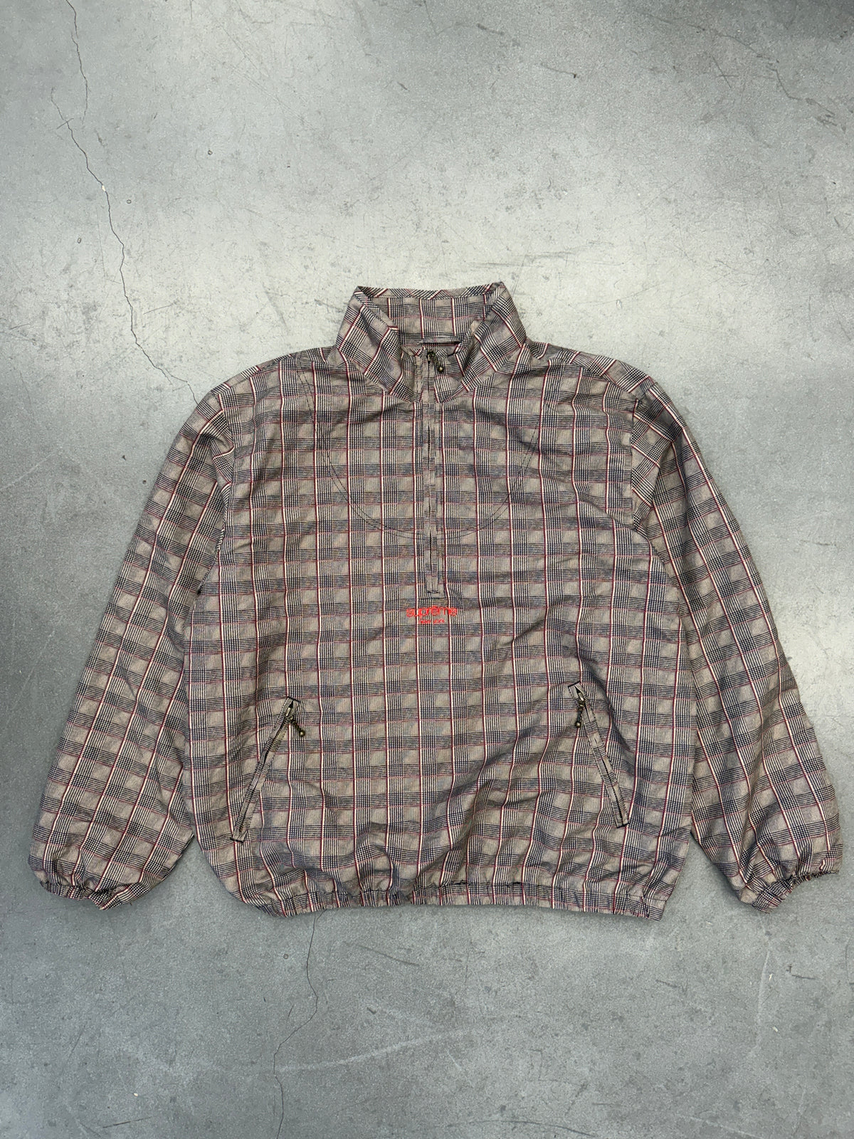 SS20 SUPREME TRACK HALF ZIP PULLOVER - GLEN PLAID