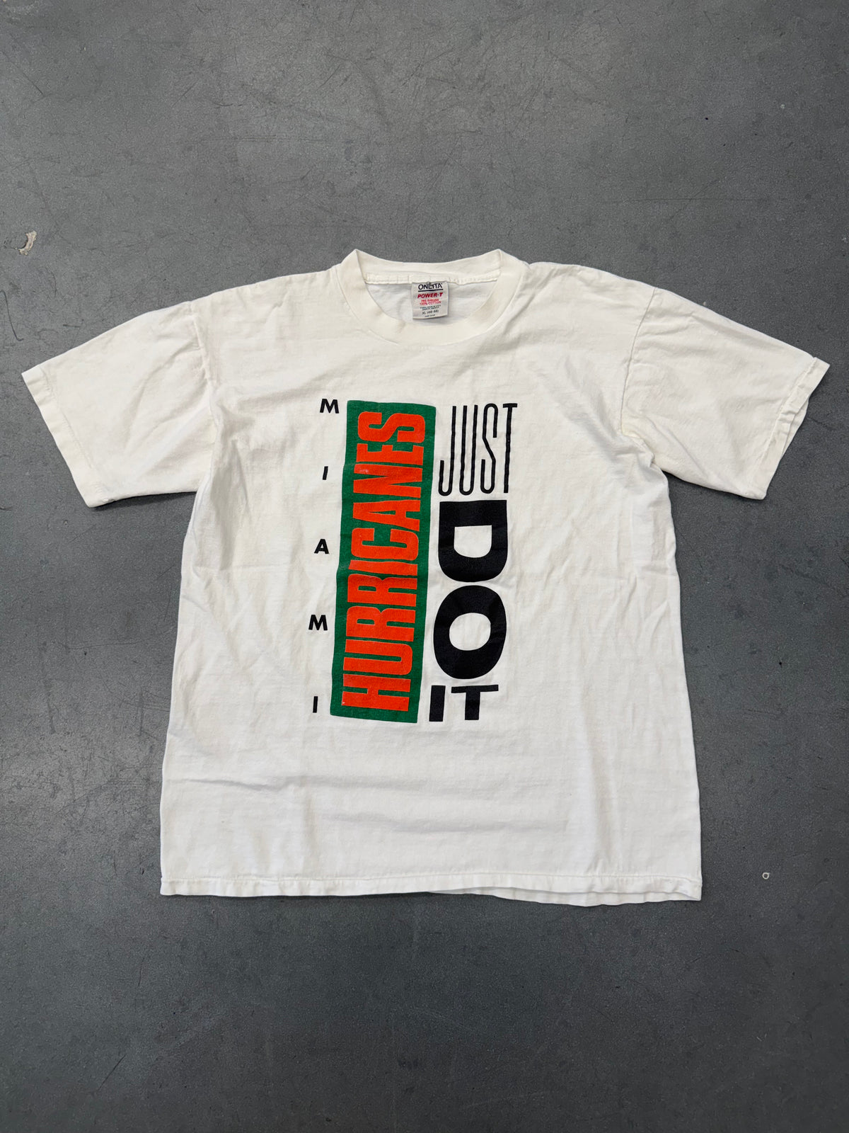 90'S MIAMI HURRICANES JUST DO IT TEE (ONEITA TAG)