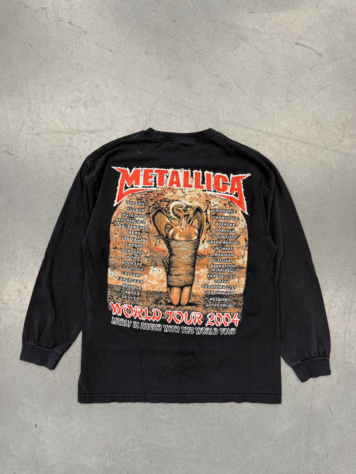 2004 METALLICA MADLY IN ANGER WITH THE WORLD TOUR TEE (TRIPLE A TAG)