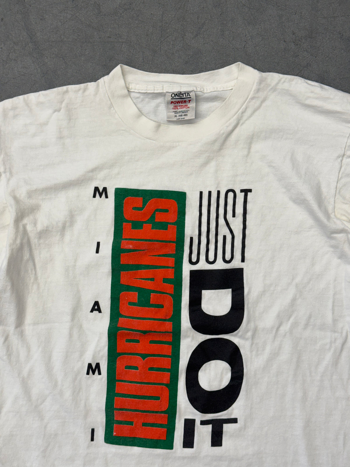 90'S MIAMI HURRICANES JUST DO IT TEE (ONEITA TAG)