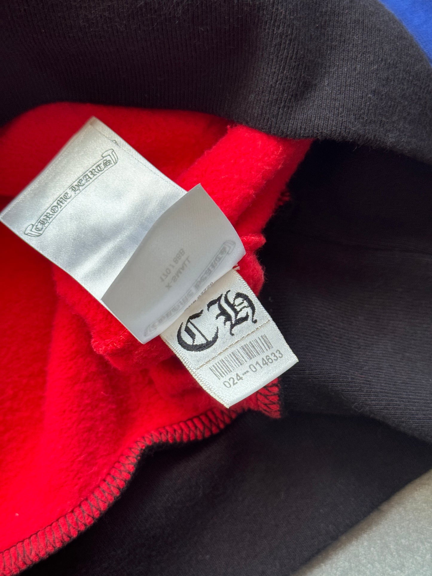 CHROME HEARTS MATTY BOY COLOR-BLOCK CHOMPER HOODIE (XS)