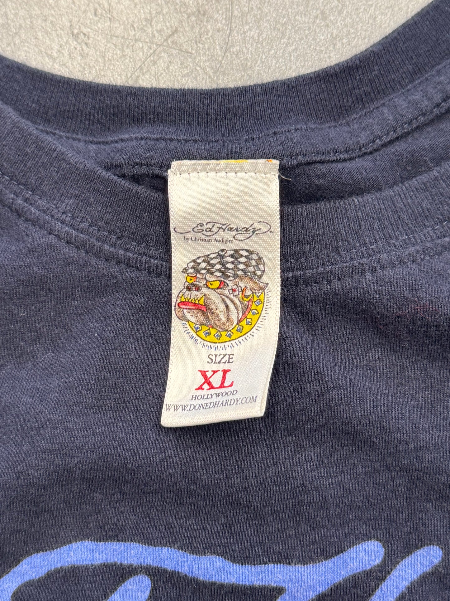 Y2K ED HARDY JOHNNY TOO BAD RHINESTONE TEE