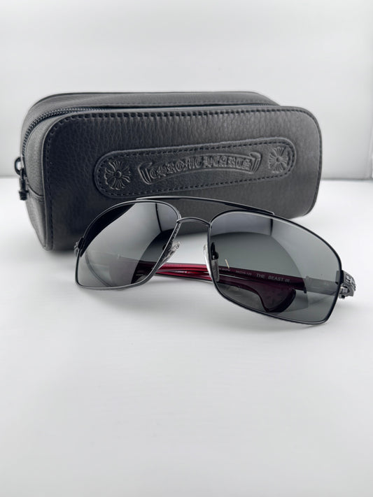 VINTAGE CHROME HEARTS 'THE BEAST III' BLACK RED (PRE-OWNED WITH CASE)