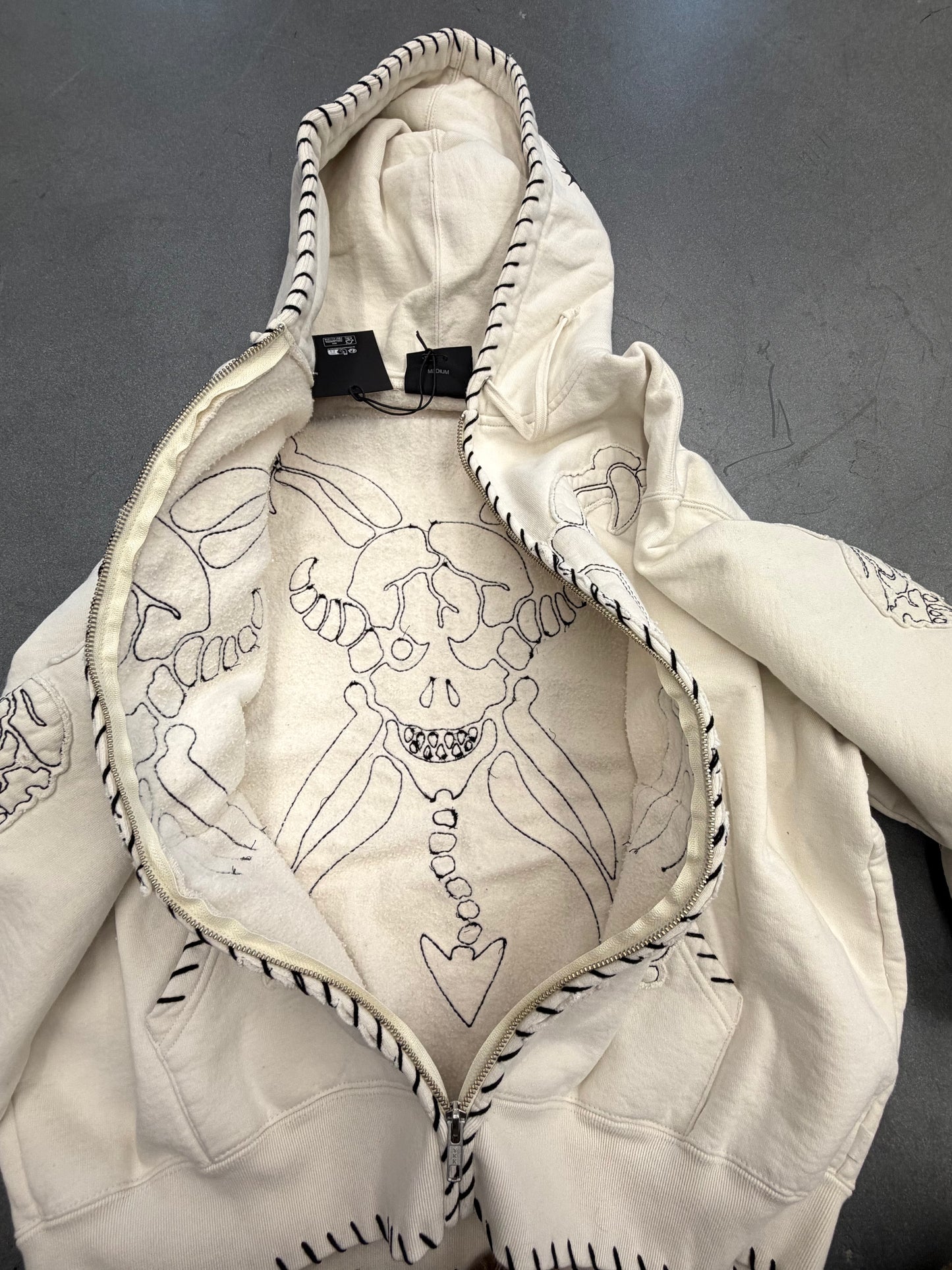 FW25 SUPREME X Y'S BY YOHJI YAMAMOTO ZIP UP HOODED SWEATSHIRT - WHITE (M)