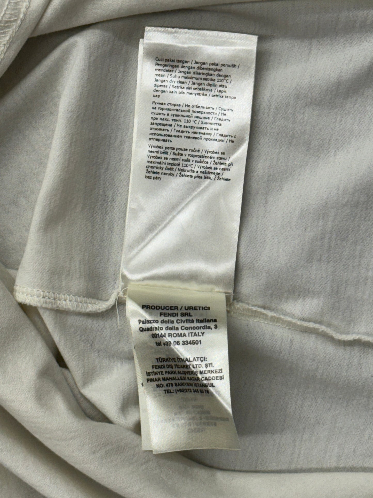 FENDI FF PADDED SUEDE LOGO TEE