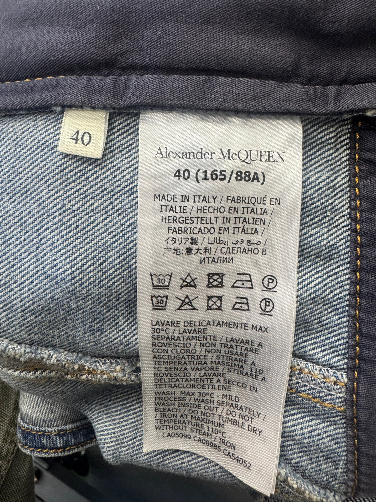 2021 ALEXANDER MCQUEEN OPEN NECK DENIM MINI DRESS